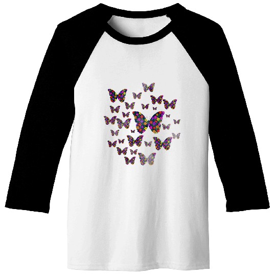 Butterfly Girl Who Loves Butterflies Cute Flower Butterflys 226 Baseball Tees