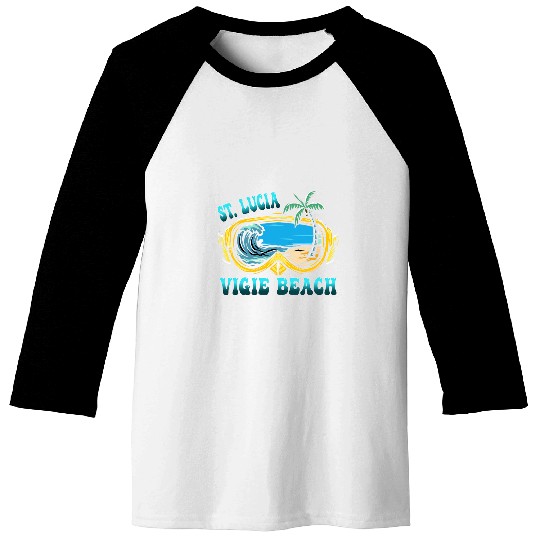 Vigie Beach St Lucia Vacation Beach Baseball Tees
