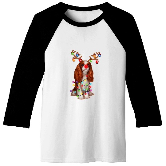 Christmas Dog Lover Cavalier King Charles Spaniel Xmas Baseball Tees