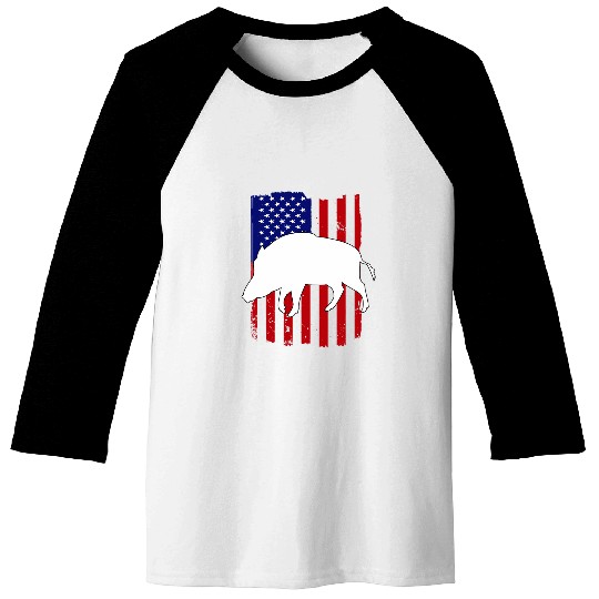 Hog Removal Technician Boar Hunting Wild vintages Pig US Flag 26 Baseball Tees