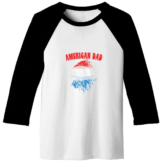American Dad Retro Native American Indian Skull Headdress Baseball Tees