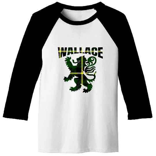 Wallace Hunting Clan Kilt Tartan Scottish Namesake Baseball Tees
