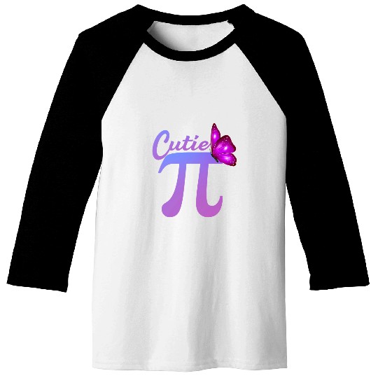 Cute Pi Day Math Day Teacher Women girls Cutie Pi Butterfly Baseball Tees
