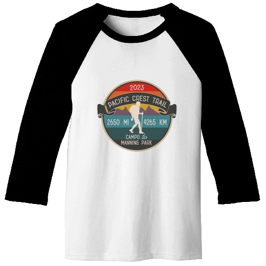 PCT Hiking Gear Pacific Northwest Hikers Retro Sunset Baseball Tees