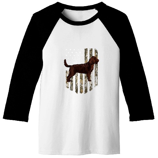 Camo American Flag American Water Spaniel 4th Of July USA 1 Baseball Tees