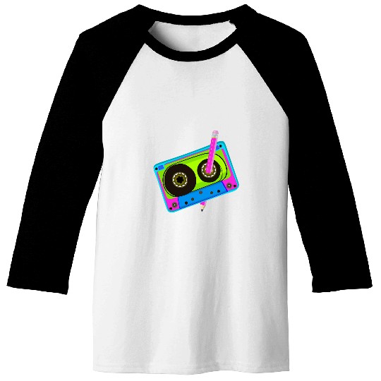80s Cassette Tape 1990s vintages Funny Retro Throwback Music 22 Baseball Tees