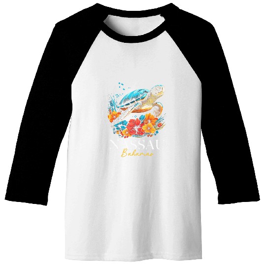 Turtle Pet Nassau Bahamas Sea Turtle Scubas Diving Surfer Souvenir Baseball Tees