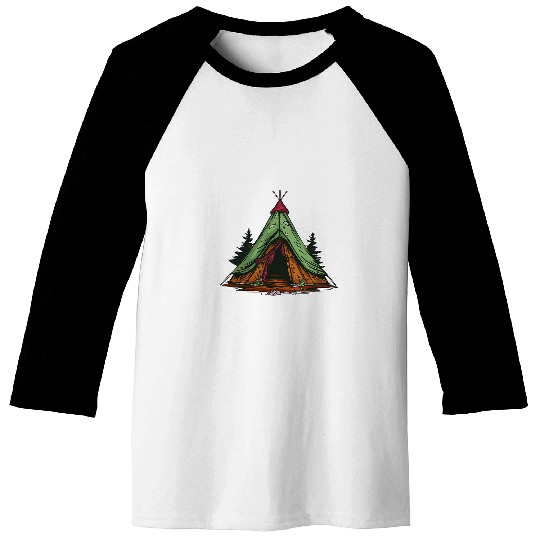 Scout Tent Uniform Wilderness Nature Scouting Baseball Tees