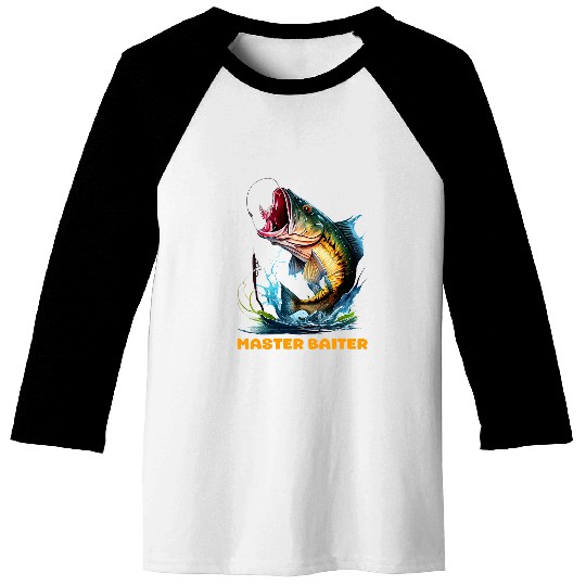 Master Baiter Fly Fisher Funny Fishing Joke Pun Saying Quote Baseball Tees