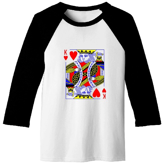 Funny King of Hearts Costume Magic Pokers Card Math Geek Baseball Tees