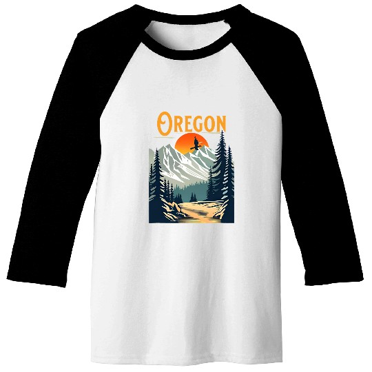 vintages Oregon Souvenir Hiking Baseball Tees