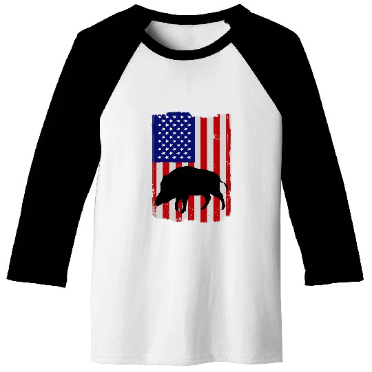 Hog Removal Technician Boar Hunting Wild vintages Pig US Flag 22 Baseball Tees