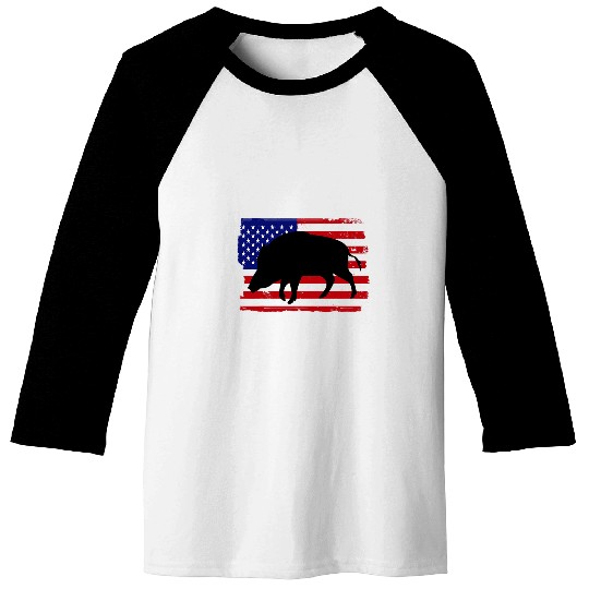 Hog Removal Technician Boar Hunting Wild vintages Pig US Flag 21 Baseball Tees