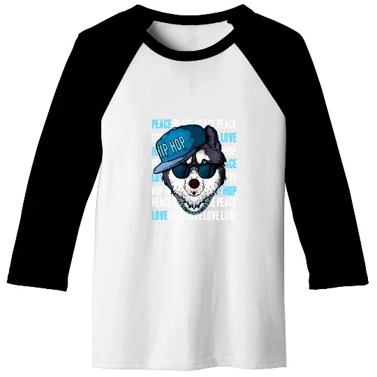 Funny Husky Rapper HipHop Lovers Rap Music Fan Baseball Tees
