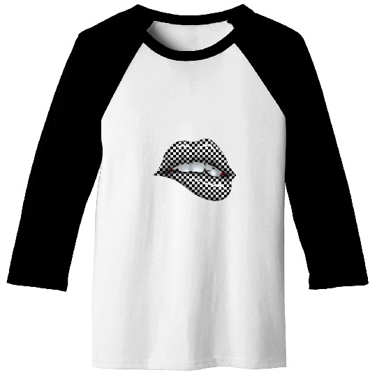 Cool Checkered For Women Girls Lip Checkerboard Car Racing 21 Baseball Tees
