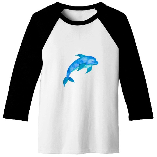 Cute uniques Watercolor Sea Life Art Dolphin Gift Baseball Tees