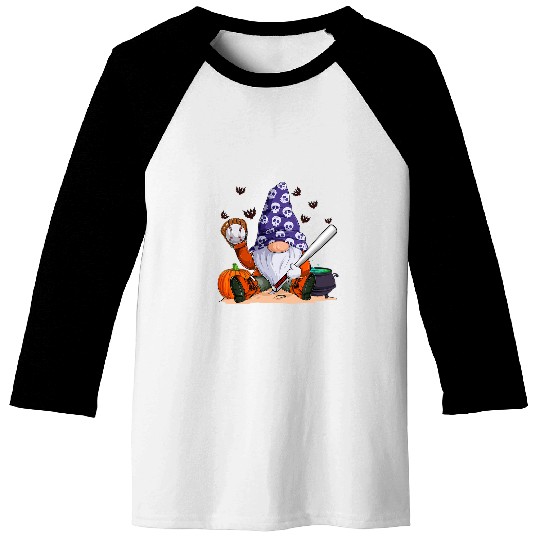 Baseball Gnome Halloween Spooky Season Catcher Pitcher Boys Baseball Tees