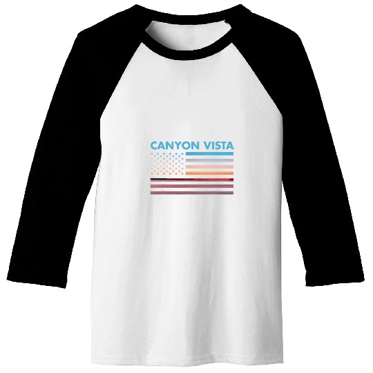 vintages Sunset American Flag Canyon Vista Pennsylvania Baseball Tees