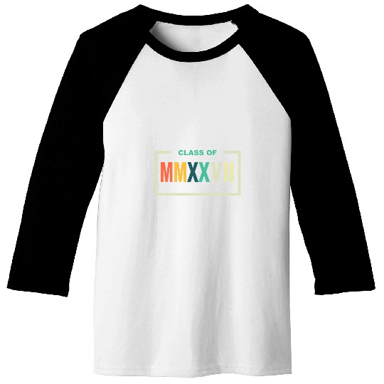 Class of 2027 Roman Numerals Freshman Math Student Baseball Tees
