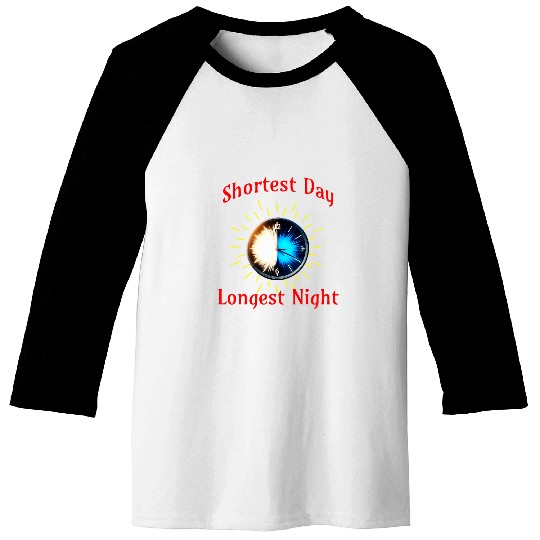 Winter Solstice Equinox ClockCelestial Night Day Balance Baseball Tees