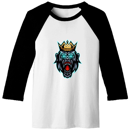 Owl Pet Gorilla Face Angry Growling Scary Silverback Gorilla King Baseball Tees