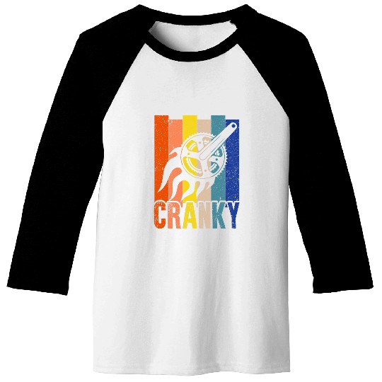 Cranky vintages Retro Design Funny Bicycle Lover Cycling Baseball Tees
