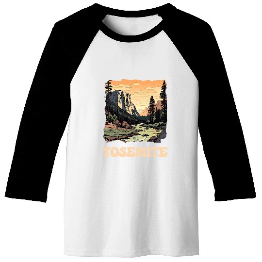 Yosemite National Park Adventure Hiking Nature Design Baseball Tees