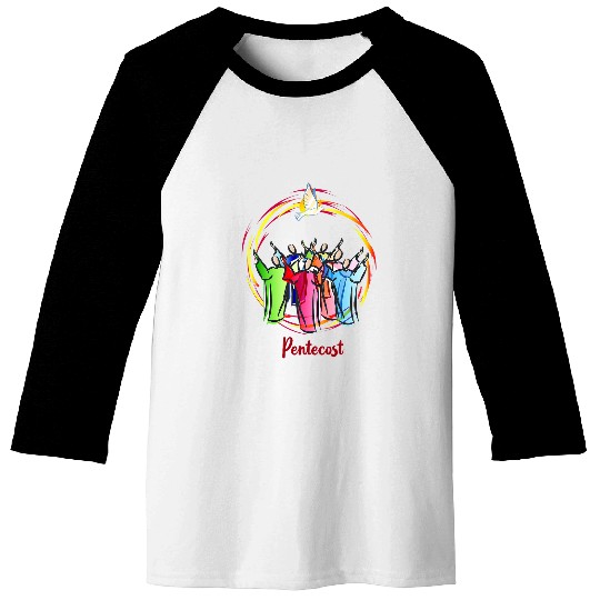 Pentecost Doves Tongues Fires Flame Holy Spirit Catholic 1 Baseball Tees