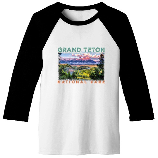 Retro Grand Teton National Park Wyoming Est 1929 Hiking 9 Baseball Tees