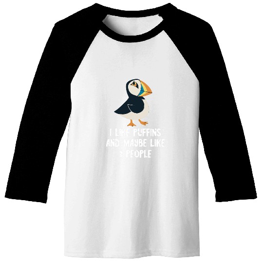 I Like Puffins Sea Parot Iceland Animal Seabird Lover Puffin Baseball Tees