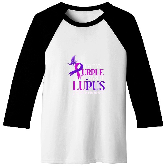 I Wear Purple For Myself 2Purple Butterfly Lupus Awareness Baseball Tees