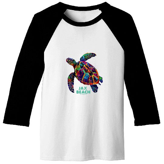 Turtle Pet Jax Beach Florida Vacation Jacksonville FL Sea Turtle 12 Baseball Tees