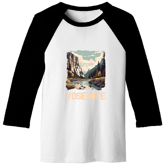 Yosemite National Park Adventure Hiking Nature Design 1 Baseball Tees