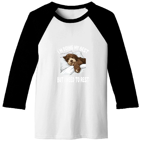 Bernedoodle Dog Pajamas Nightgown Sleeping Napping Baseball Tees