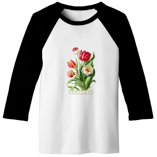 Portland Women Botanical Tulip Lovers Gardeners Souvenir Baseball Tees