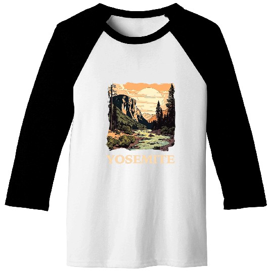 Yosemite National Park Adventure Hiking Nature Design 6 Baseball Tees