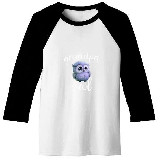 Owl Pet Grandpa Owl Newborn Baby Shower For Grandpa Funny Owl Baseball Tees
