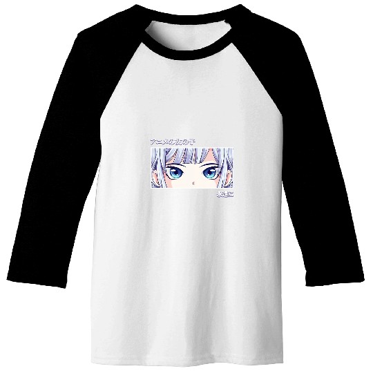 Anime Girl Eyes Japan Culture Art Japanese Aesthetic Baseball Tees