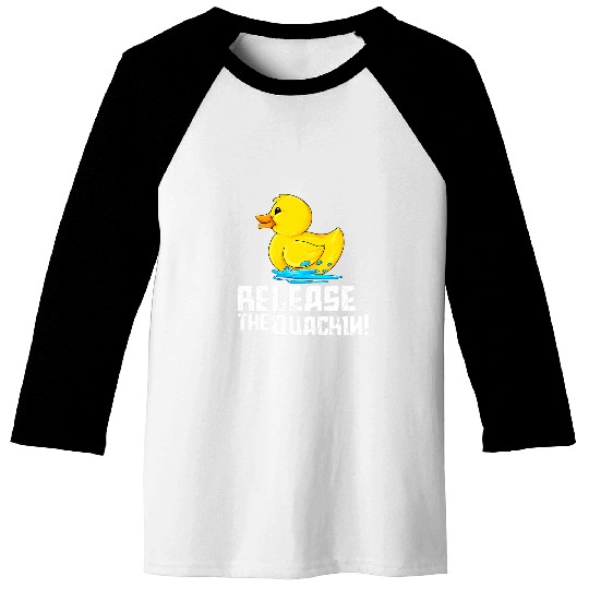 Duck Pet Release The Quckin Duck Gift Rubber Ducky Baseball Tees