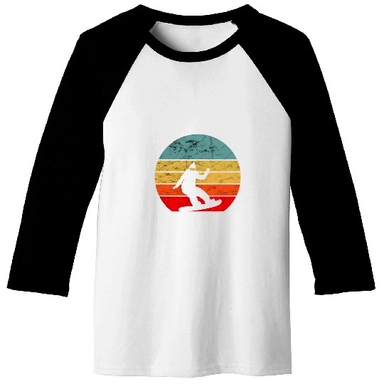 Skiing Ski Snowboarding vintages Retro Snowboarder Winter Snowboard Baseball Tees