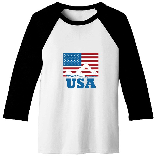Swimming Pool USA Swimming US Swim Aquatic Sport Athlete Baseball Tees