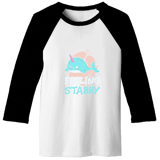Narwhal Unicorns Feel Stabby Fish Children Boy Girl Whale Sea Baseball Tees
