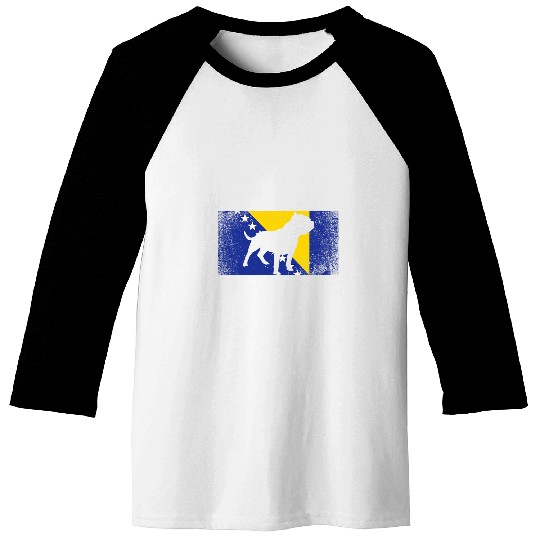 Bully or pitbull dog owner BOSNIA vintages flag Baseball Tees