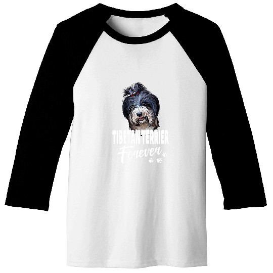 Dogs 365 Tibetan Terrier Forever Cute Dog Lover Gift Baseball Tees