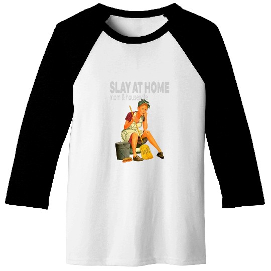 1950s vintages Retro Slay At homes Mom and Housewife Baseball Tees