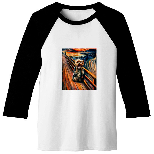Expressionist Artsy Yorkie Dog Yorkshire Terrier Baseball Tees