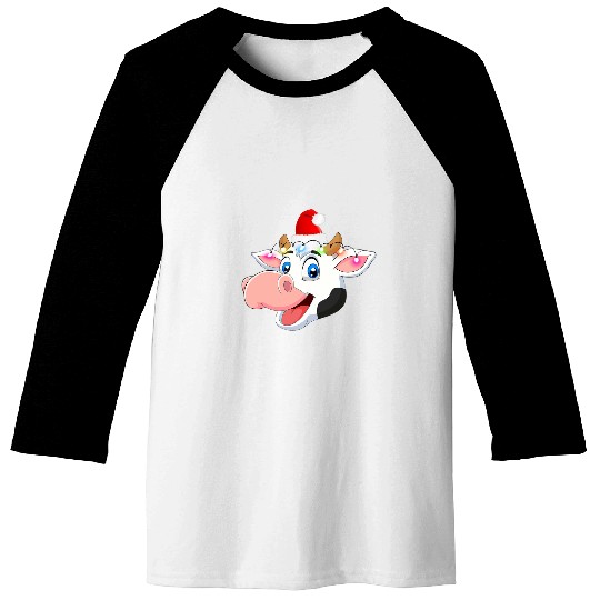 Cow Lover Hat Santa Christmas Light Funny Snow Cow Lover Baseball Tees