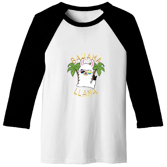 Llama Lover Bahamas Souvenir Travel Vacation Bahamian Flag Nassau 22 Baseball Tees
