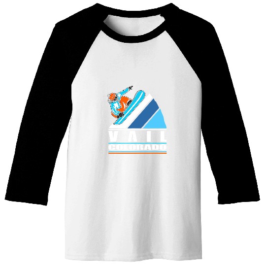 Skiing Ski Vail Colorado vintages Snowboarder Baseball Tees