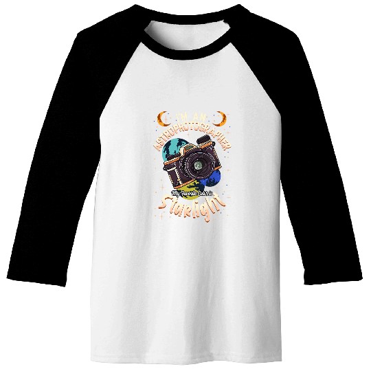 Funny Astro Photographer My Favorite Color Is Starlight Moon Baseball Tees